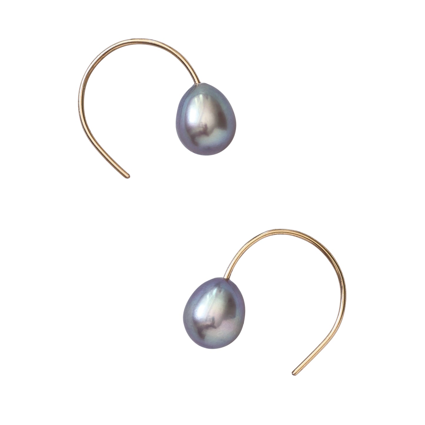 Grey Pearl Hook Earrings