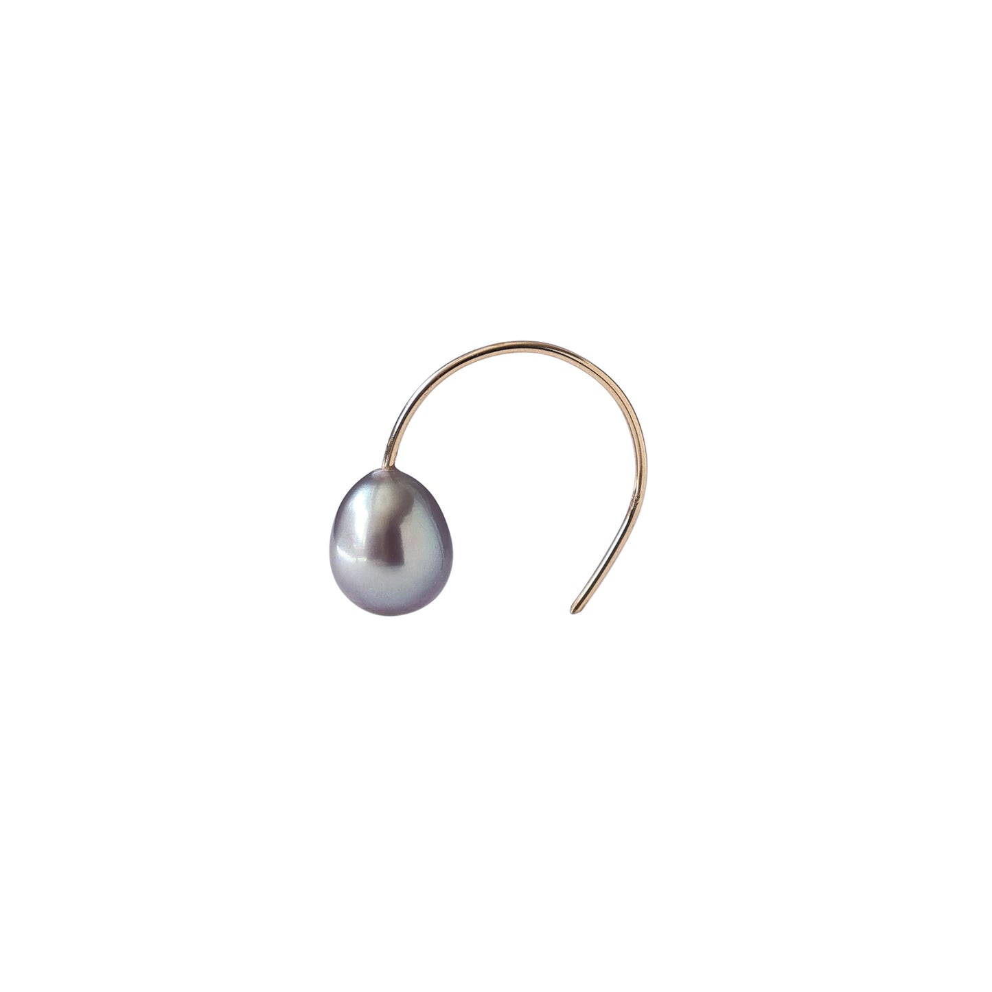 Grey Pearl Hook Earrings