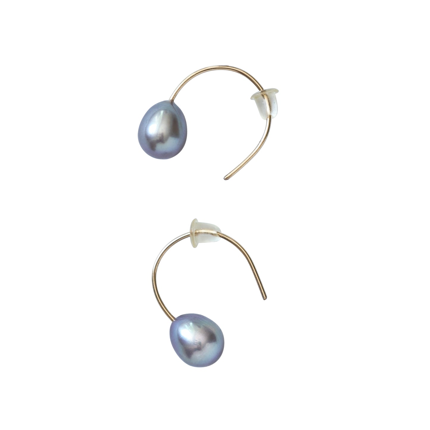 Grey Pearl Hook Earrings