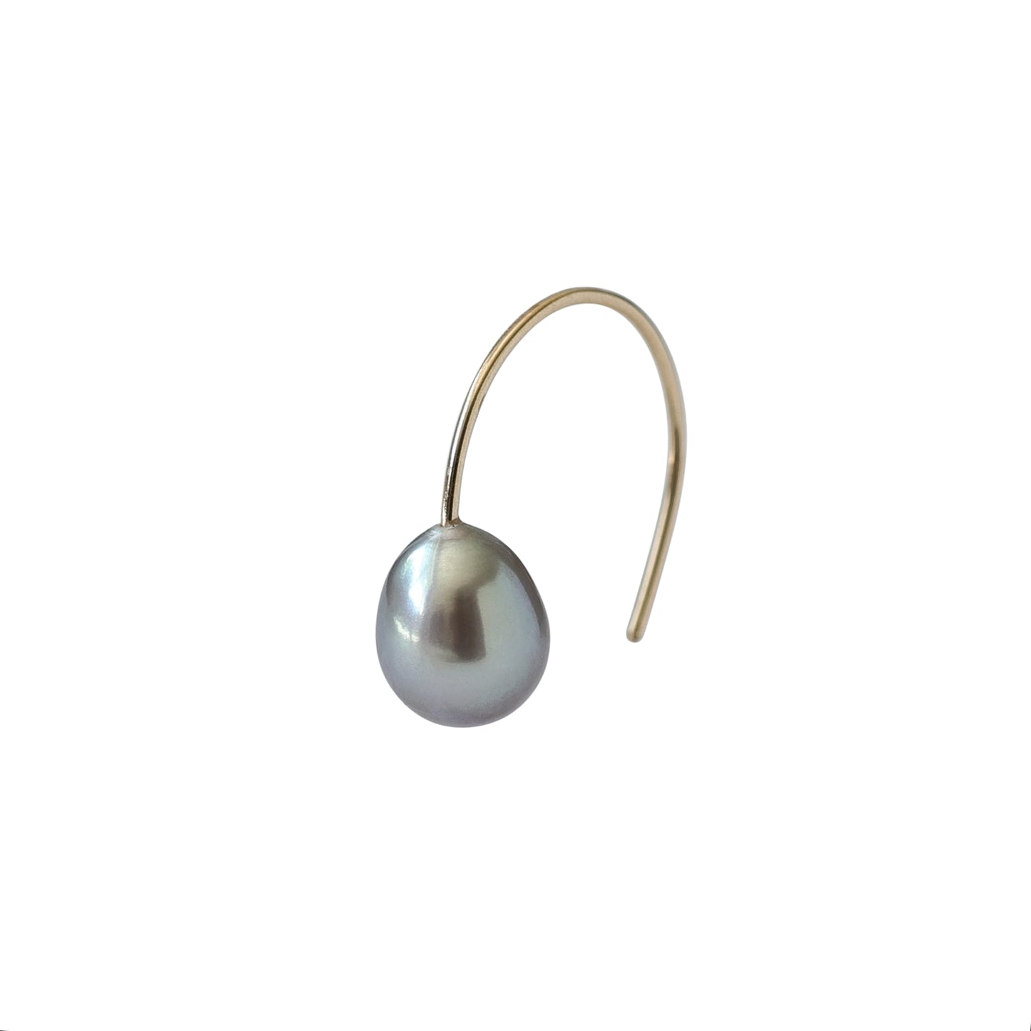 Grey Pearl Hook Earrings