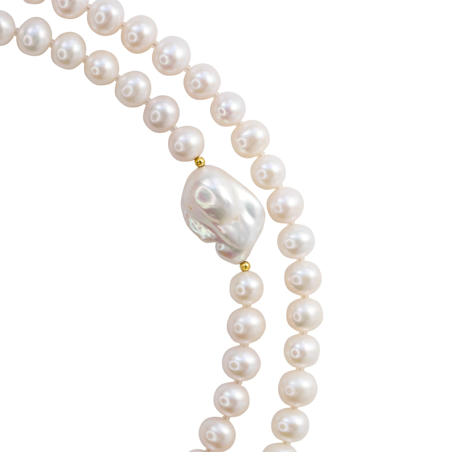 Baroque Pearls Rope Necklace 18K Gold