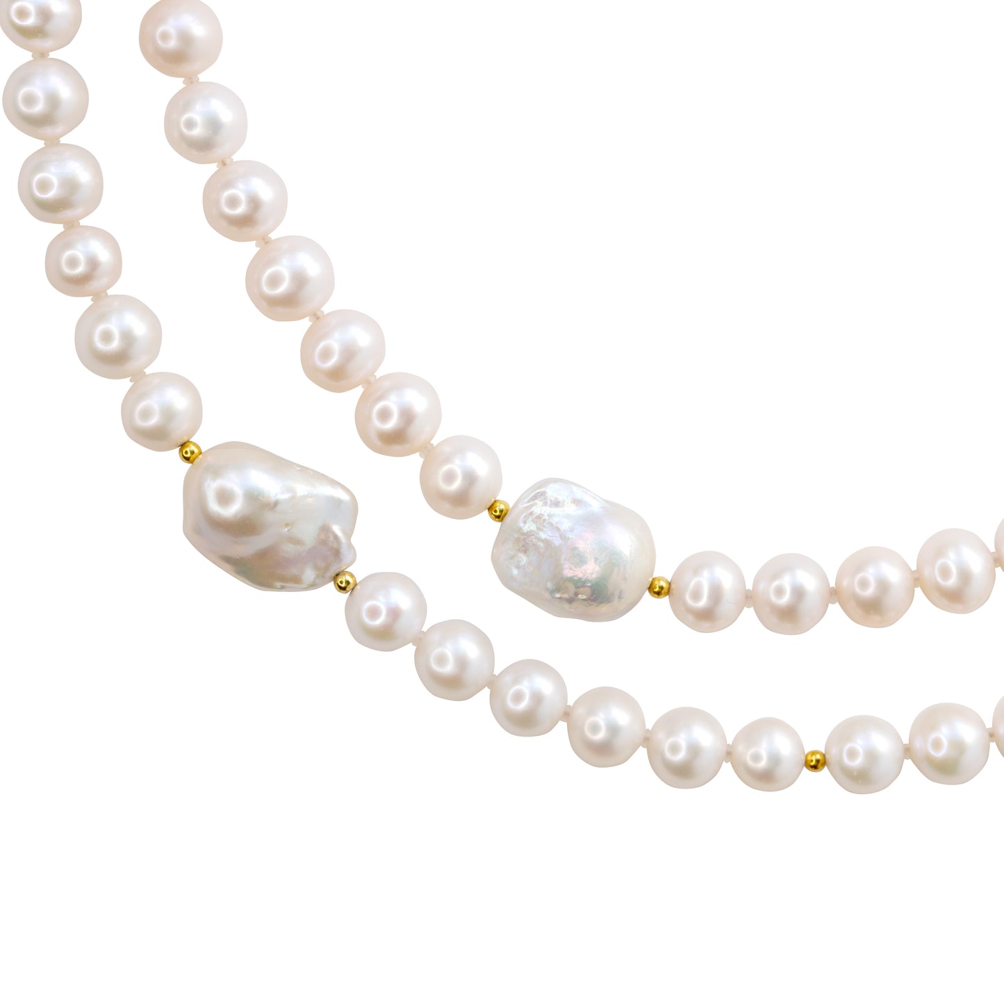 Baroque Pearls Rope Necklace 18K Gold