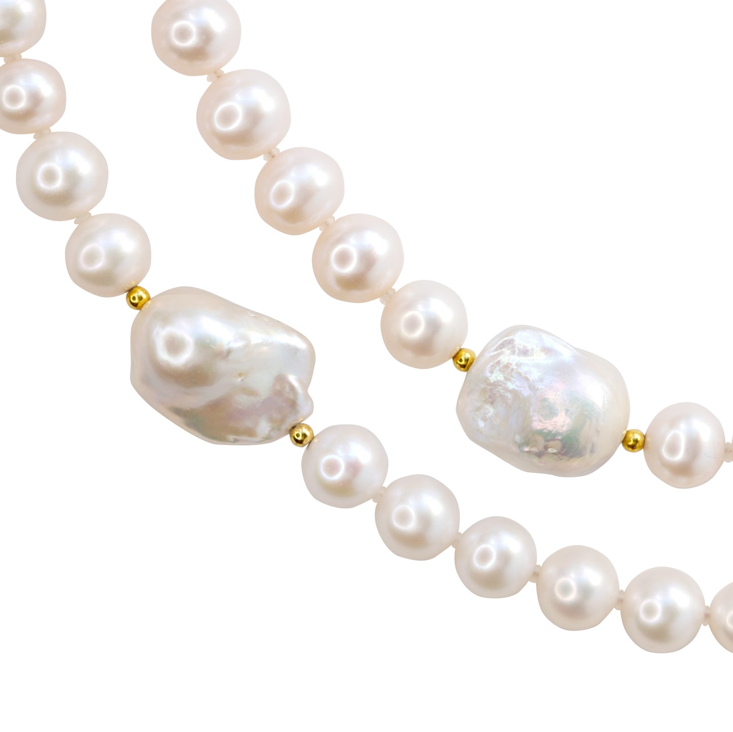 Baroque Pearls Rope Necklace 18K Gold