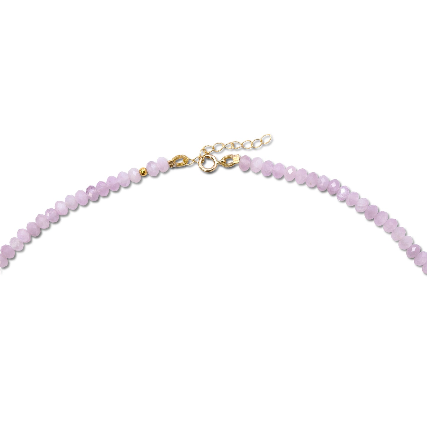 Kunzite Gold Bead Necklace