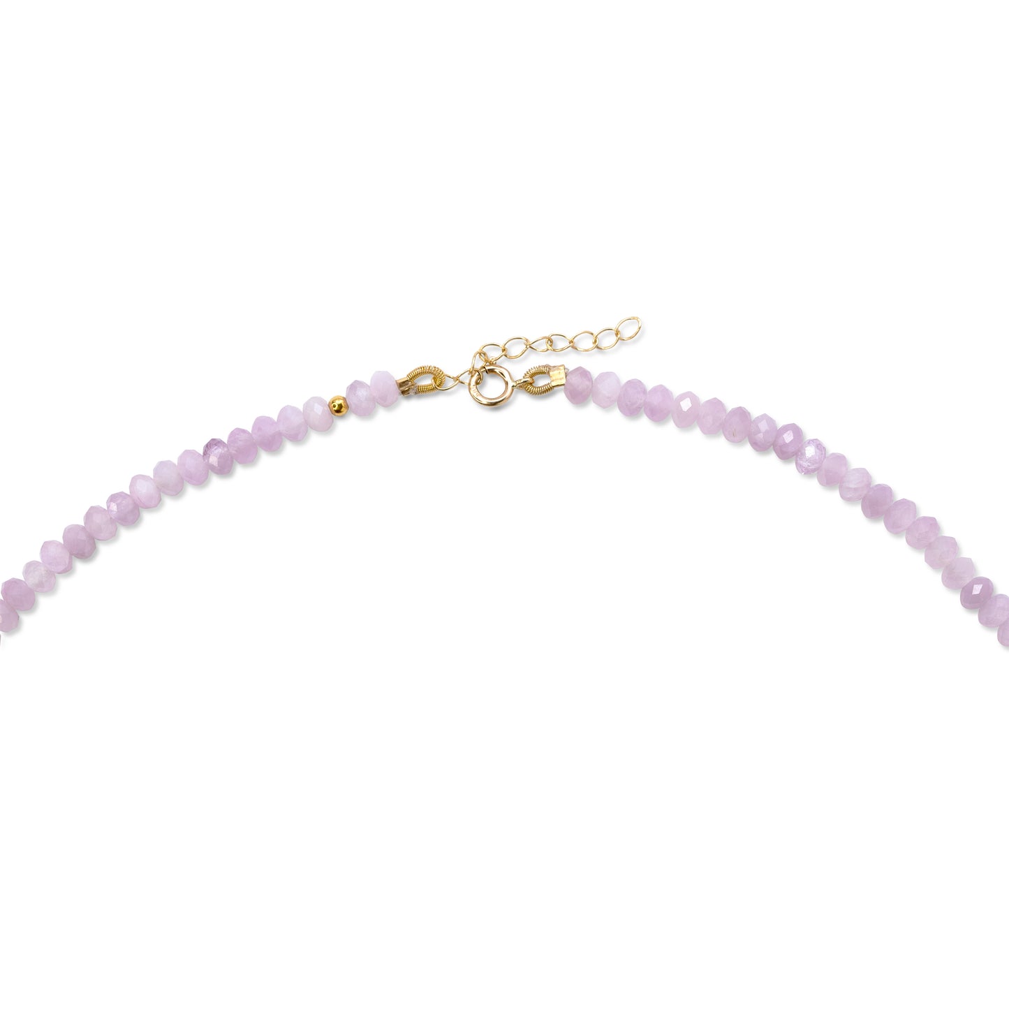 Kunzite Gold Bead Necklace