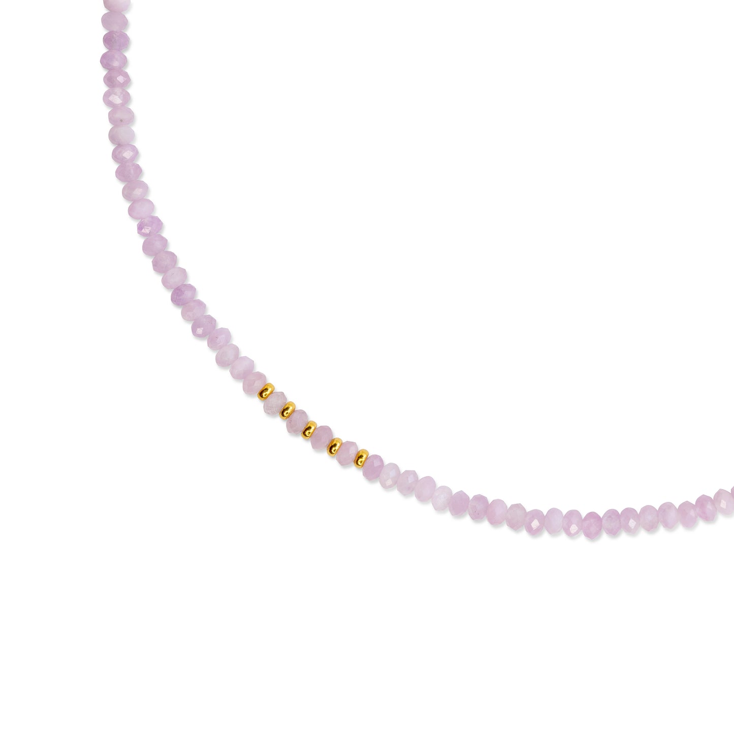 Kunzite Gold Bead Necklace