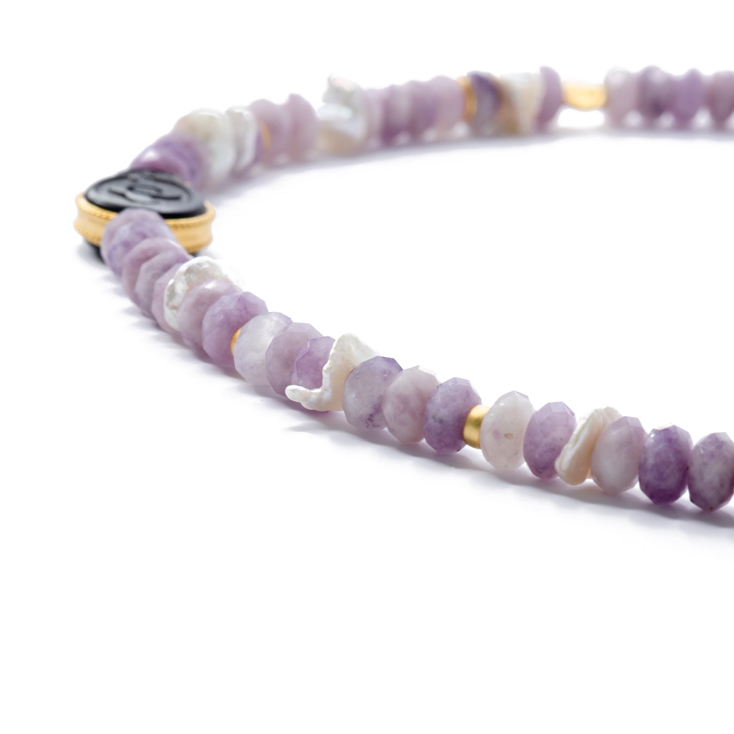 Lavender Kunzite Pearl Necklace