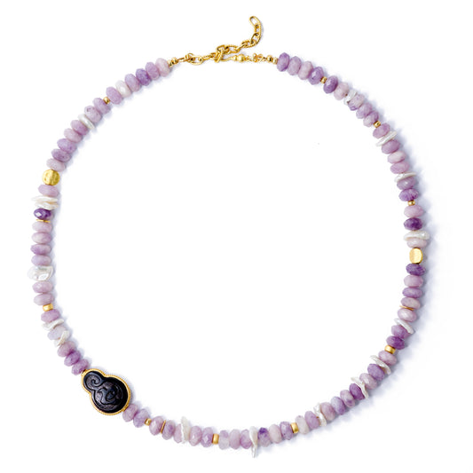 Kunzite Pearl Necklace