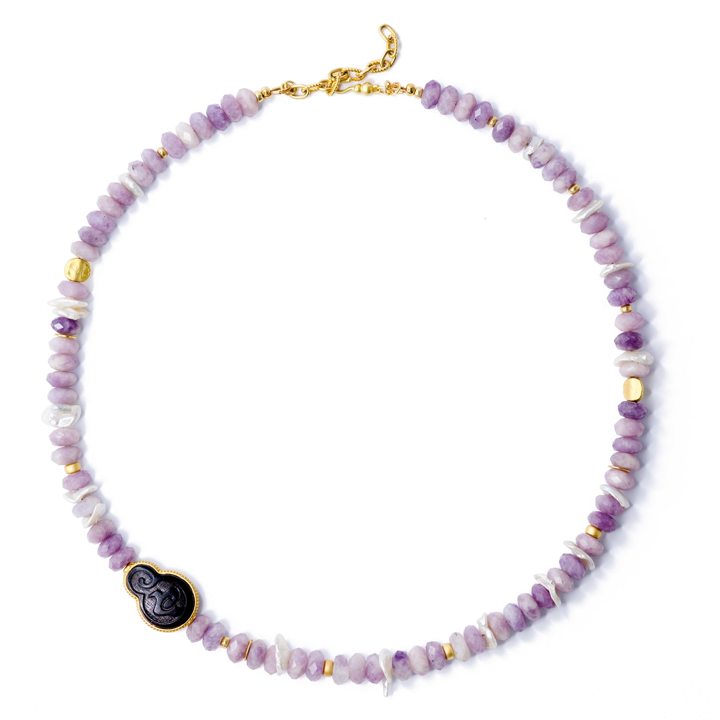 Lavender Kunzite Pearl Necklace