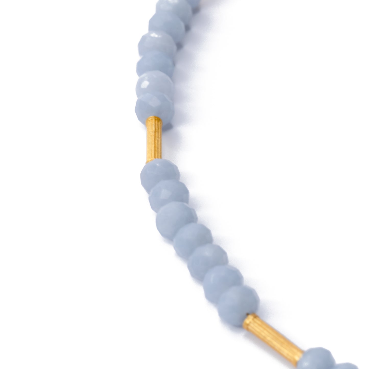 Blue Angelite Lyra Necklace