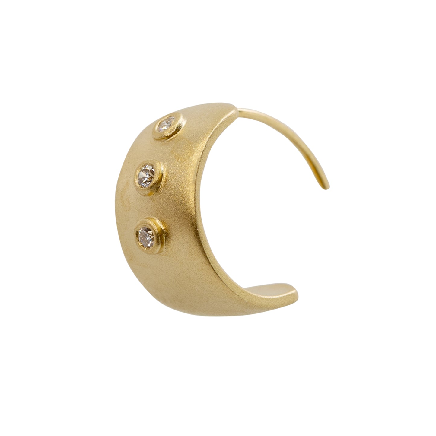 Meme Gold Diamond Wide Huggie Earrings, 1/2" Round