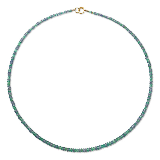 Mixed Sapphire Emerald Graduated Necklace