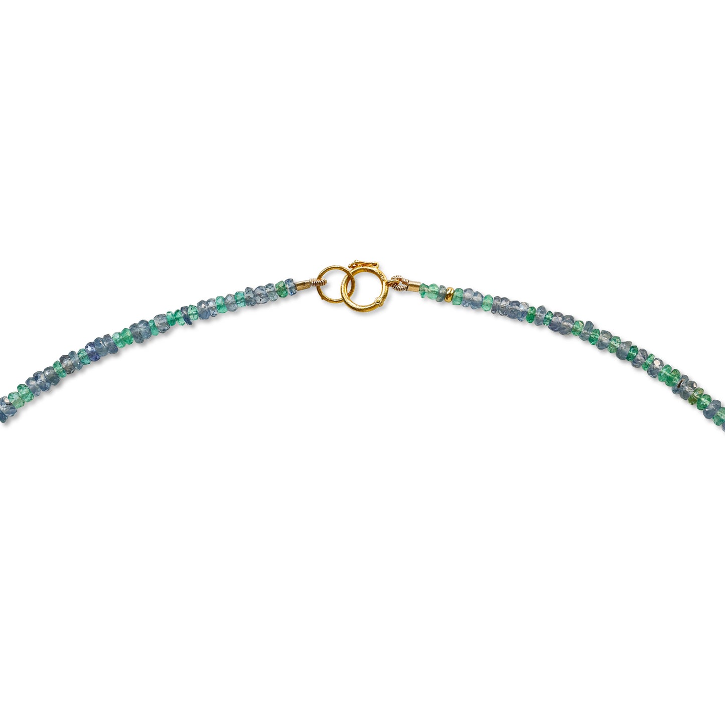 Mixed Sapphire Emerald Graduated Necklace