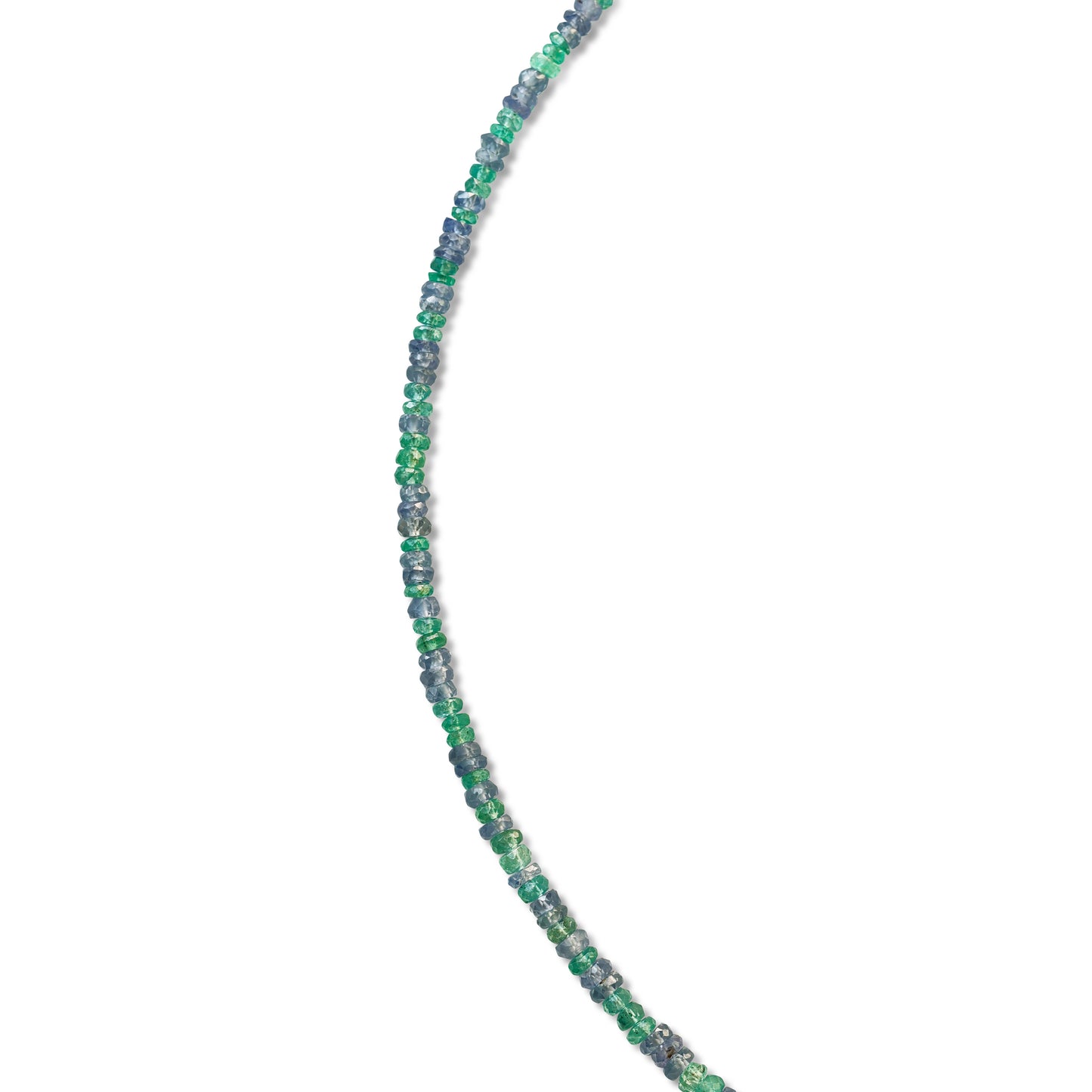 Mixed Sapphire Emerald Graduated Necklace