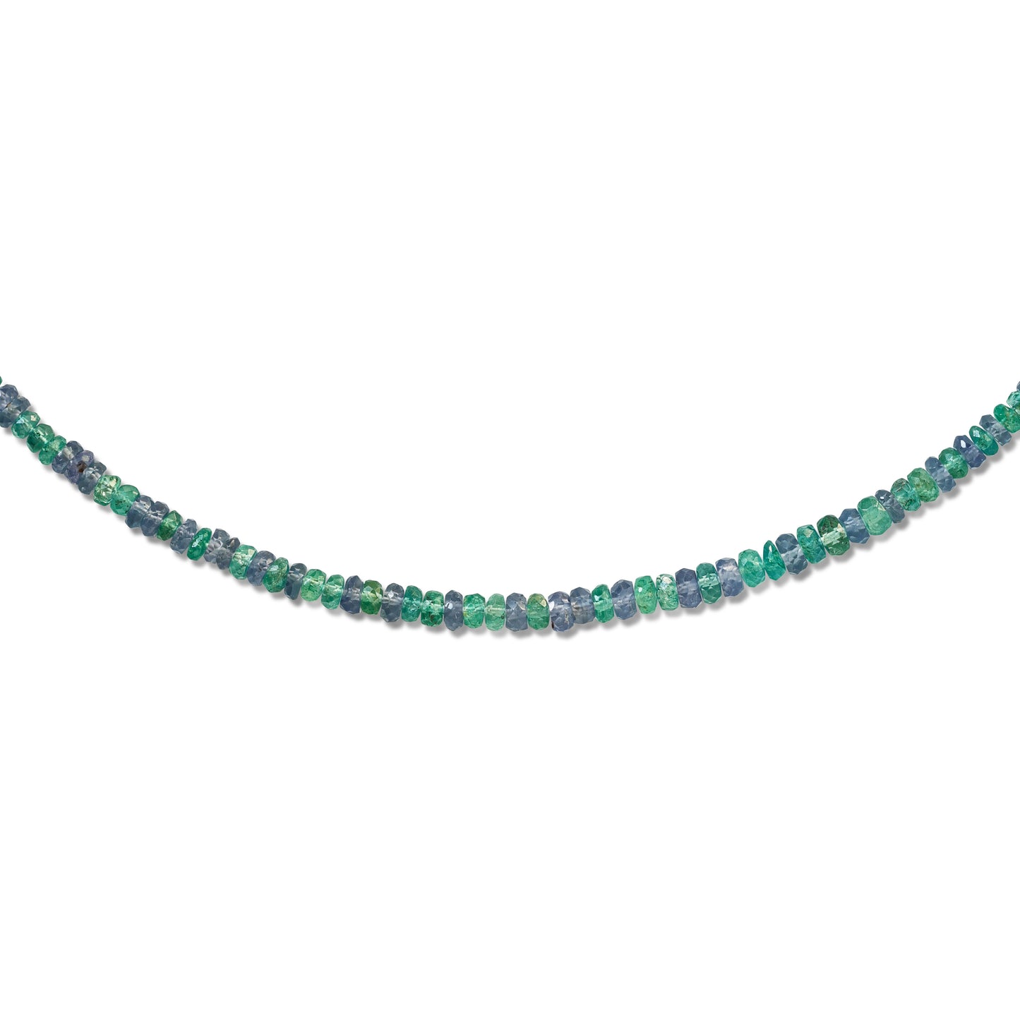 Mixed Sapphire Emerald Graduated Necklace