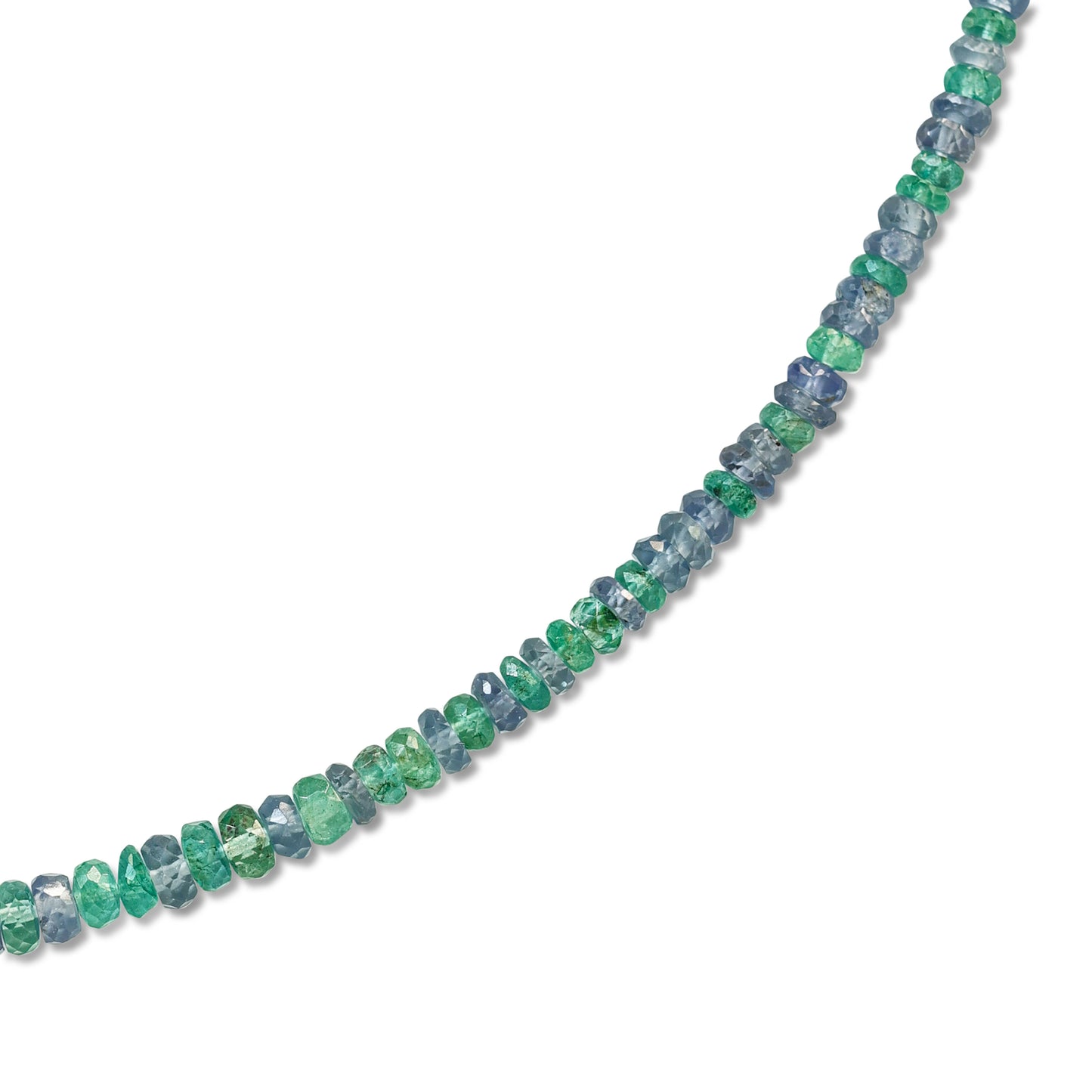 Mixed Sapphire Emerald Graduated Necklace