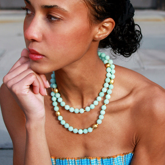 Light Green Chalcedony Necklace - Monsieur Mint Necklace