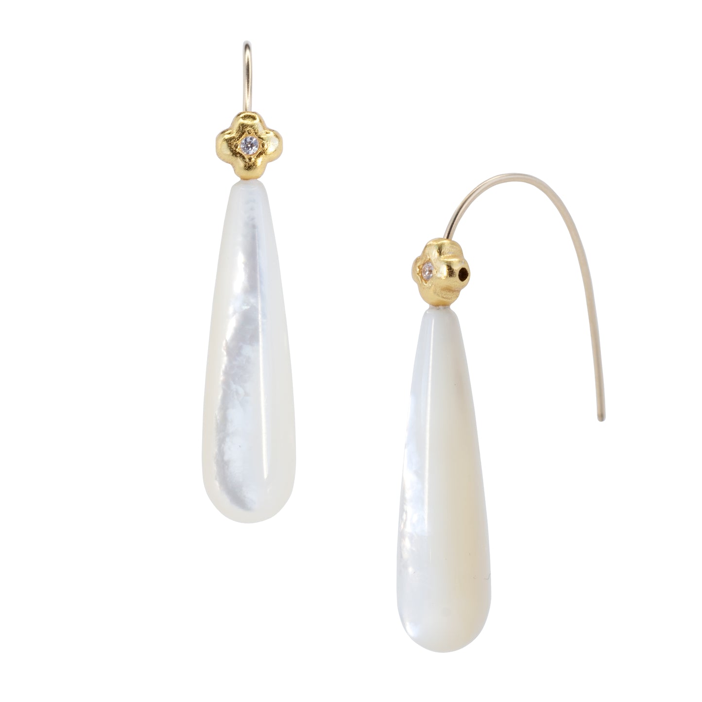 Mother of Pearl 14K Gold Dangle Earrings