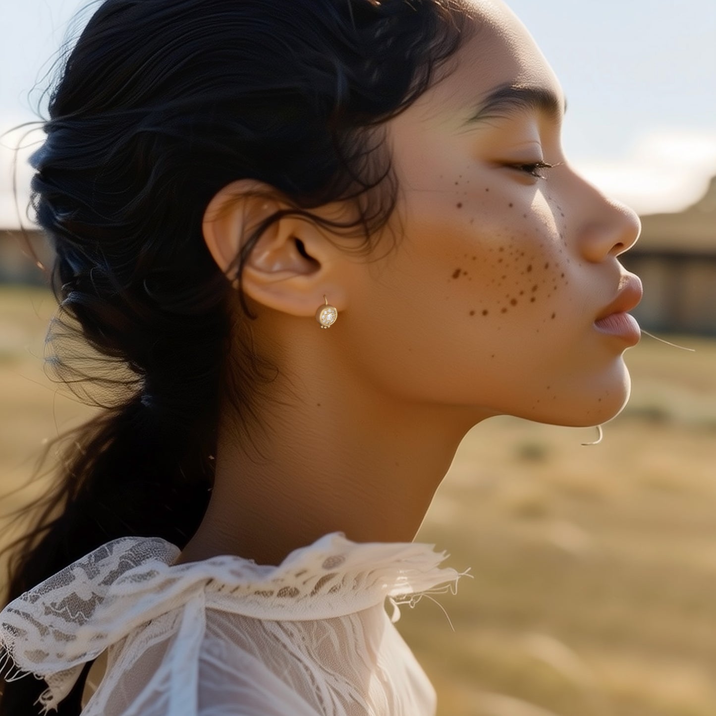 Muse 18K Gold Diamond Hook Earring