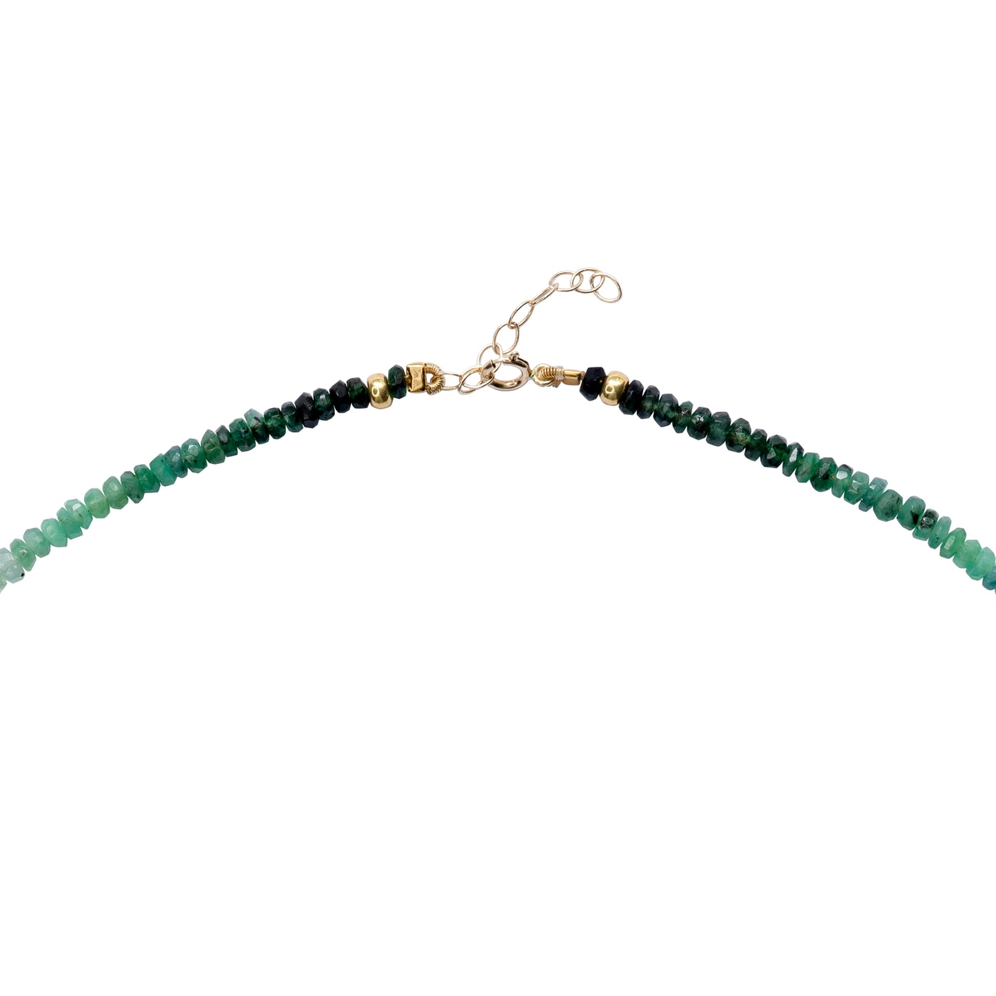 Birthstone May Ombre Emerald Necklace 14K Gold