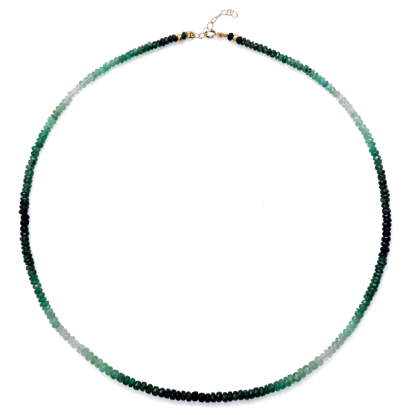 Birthstone May Emerald Ombre Necklace 14K Gold