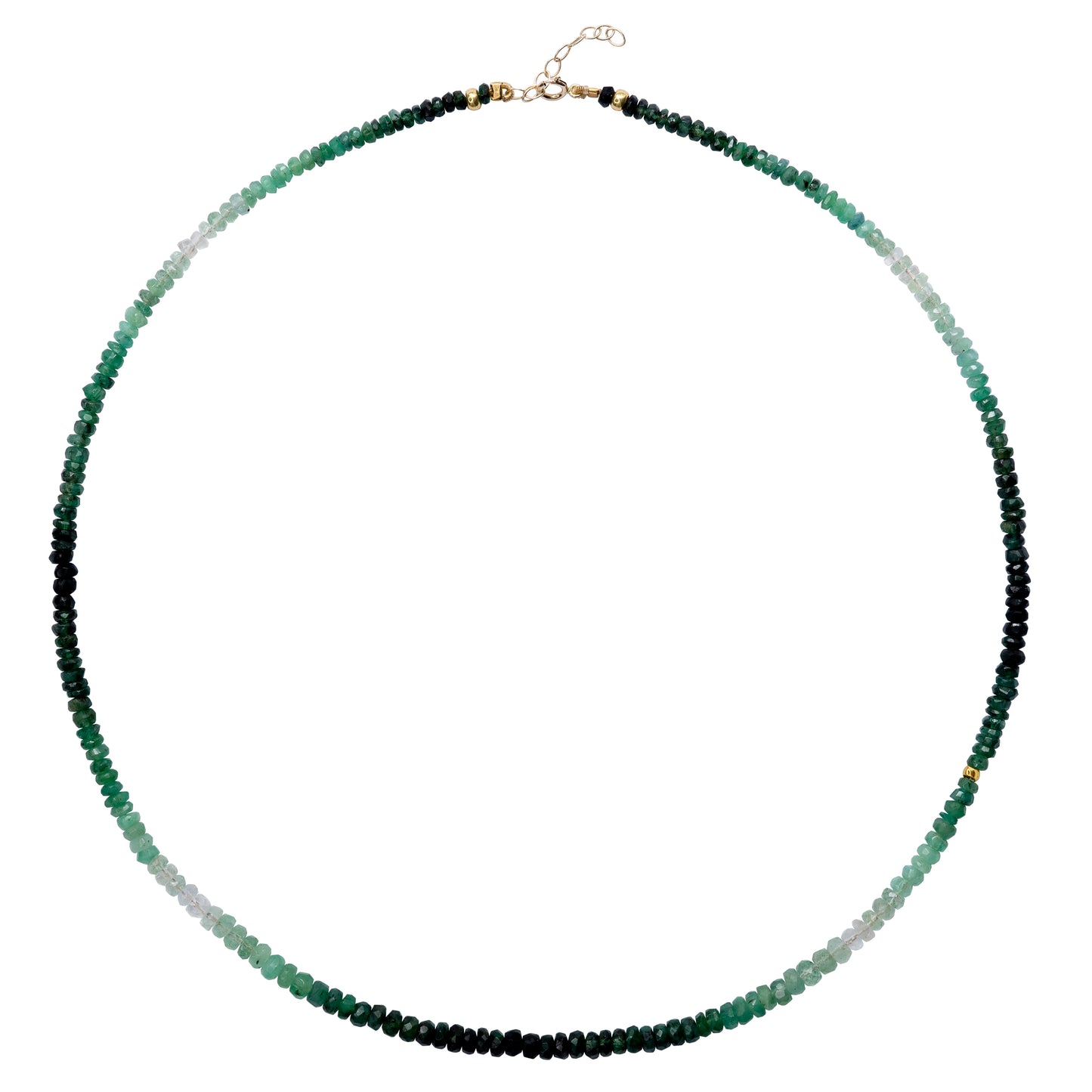 Birthstone May Emerald Ombre Necklace 14K Gold II