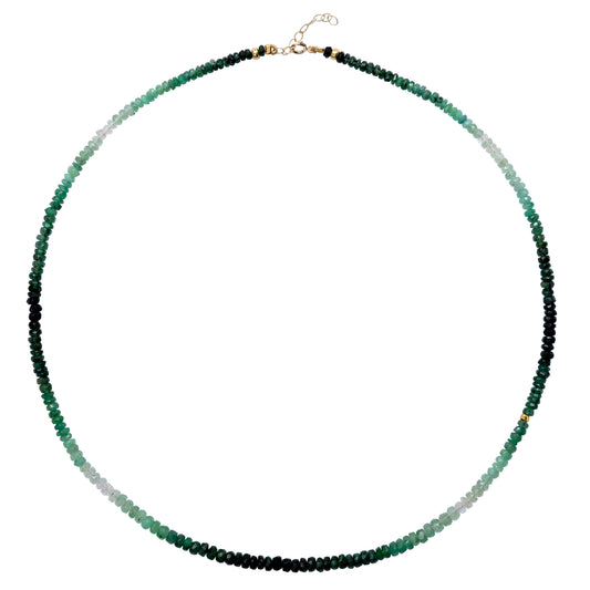 Birthstone May Emerald Ombre Necklace 14K Gold II