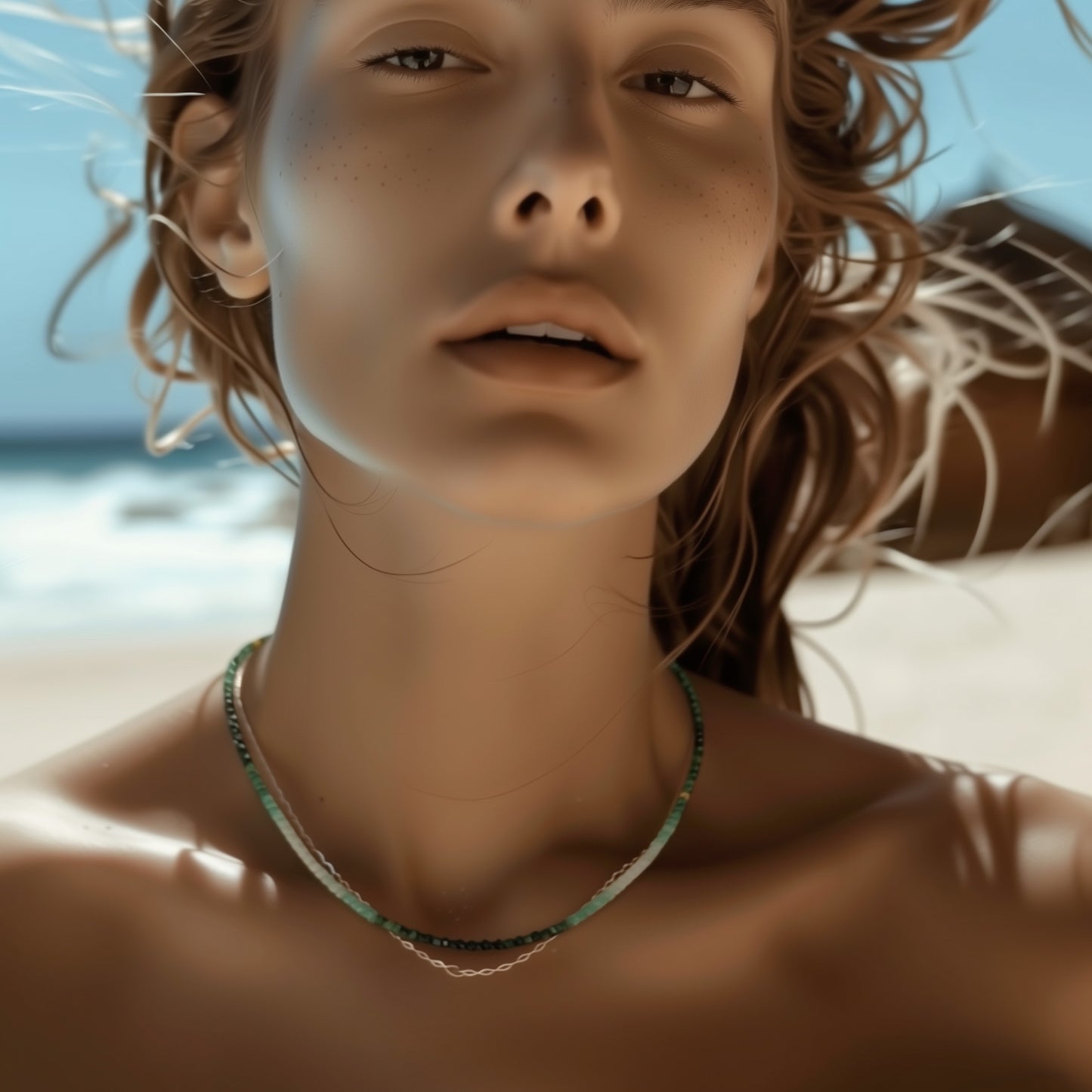 Birthstone May Emerald Ombre Necklace 14K Gold II