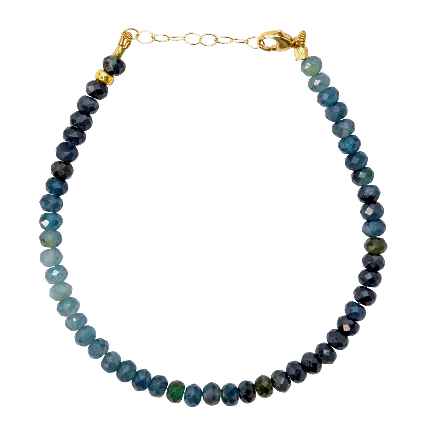 Ombre Indicolite Tourmaline Bracelet 14K Gold