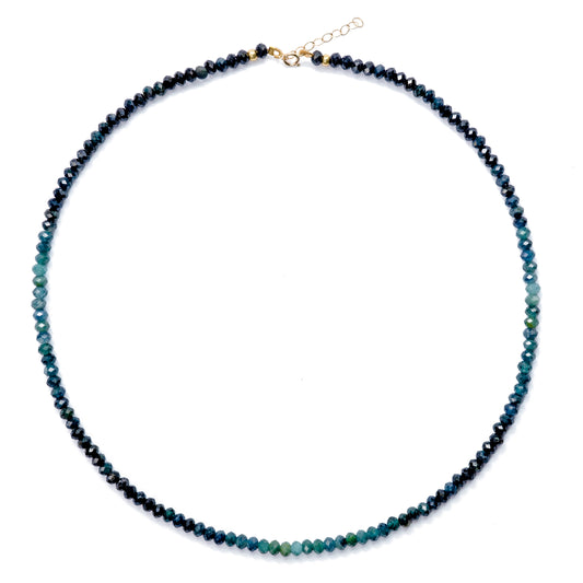 Ombre Indicolite Tourmaline Necklace 14K Gold