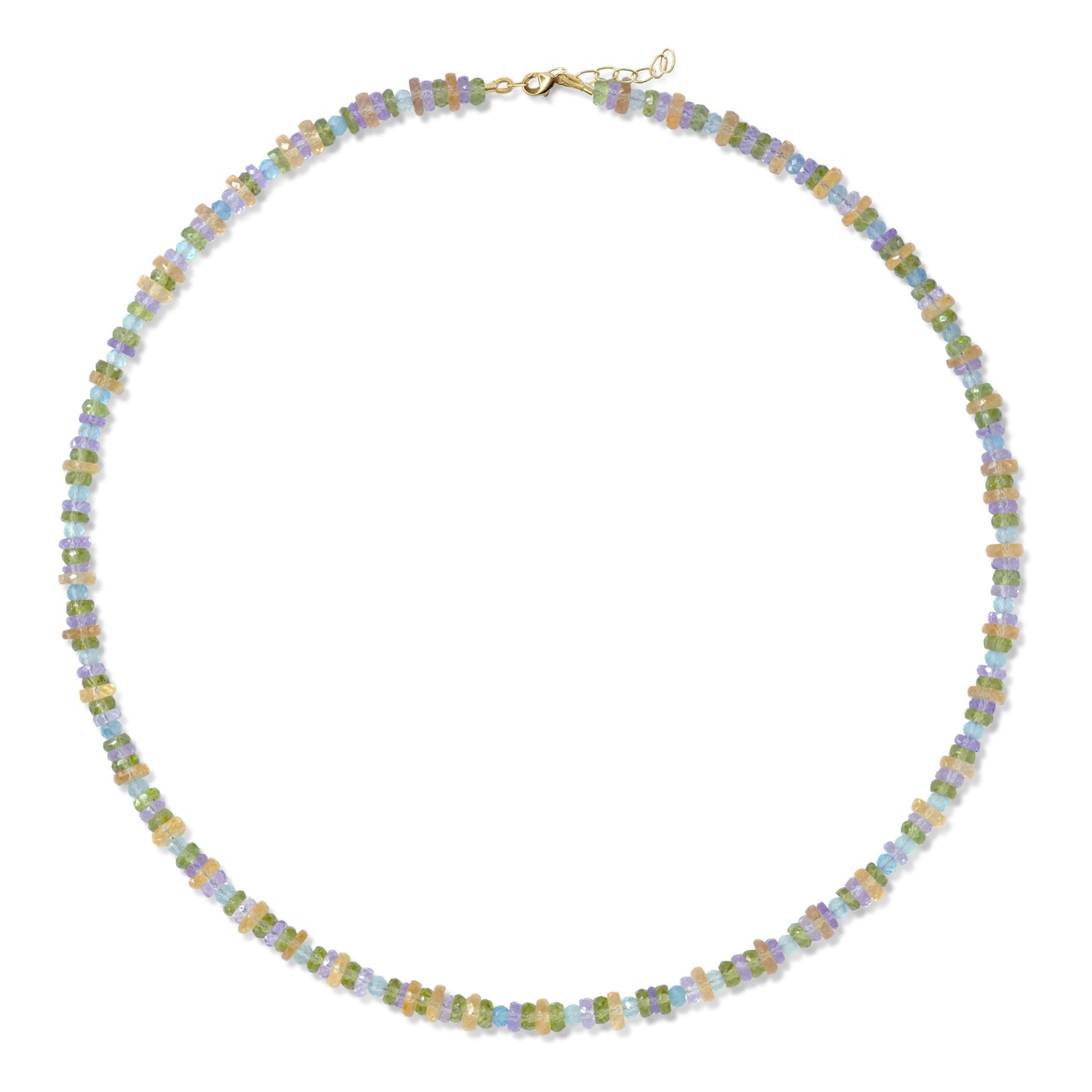 Pastel Multi-Gem Heishi Necklace