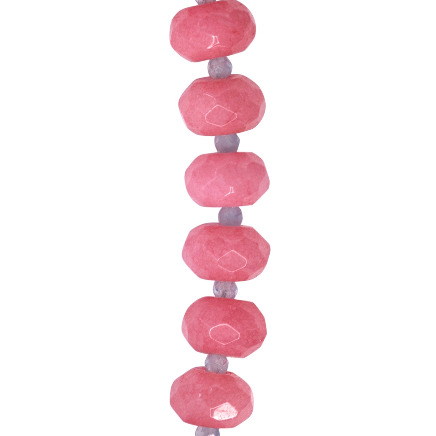 Pink Jade Aquamarine Alternating Necklace