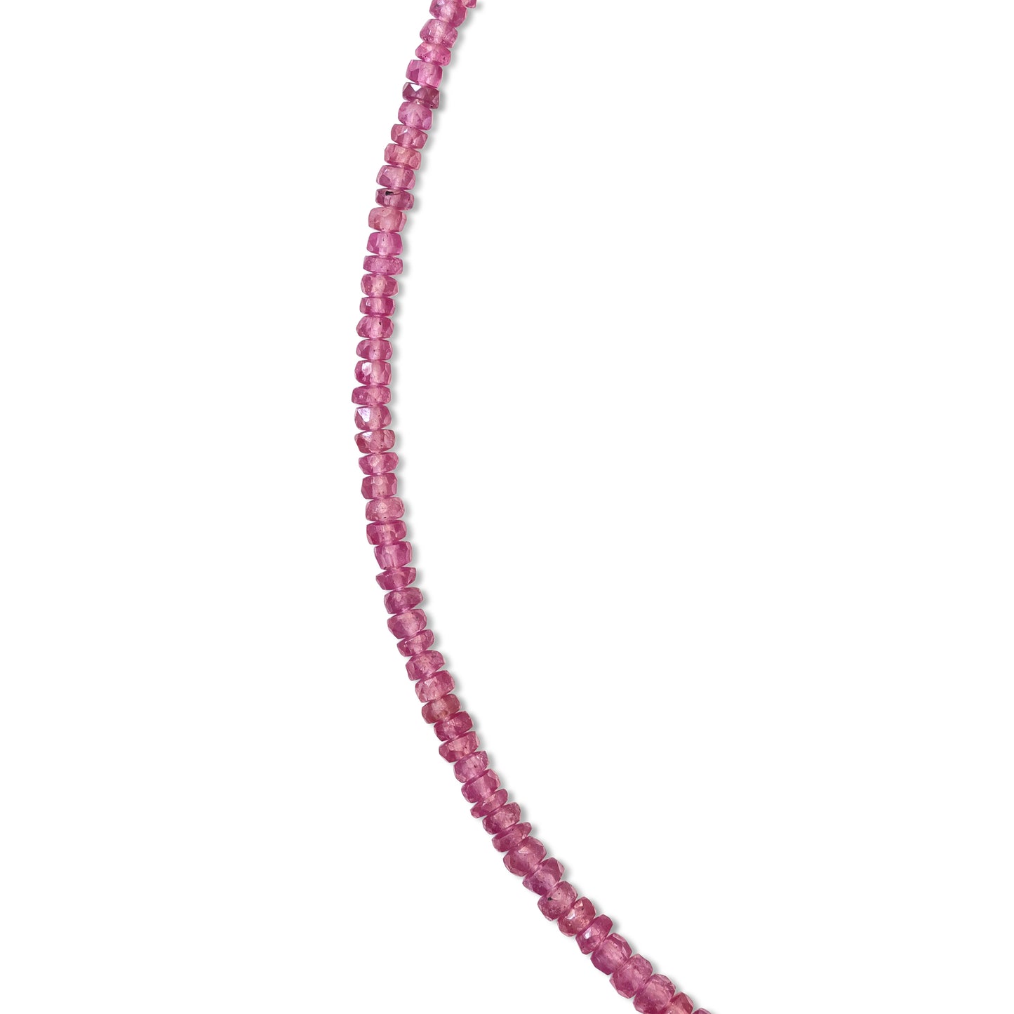 Pink Sapphire Gold Bead Necklace