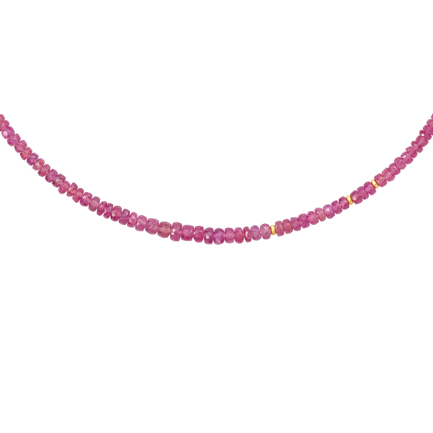 Pink Sapphire Necklace 14K Gold