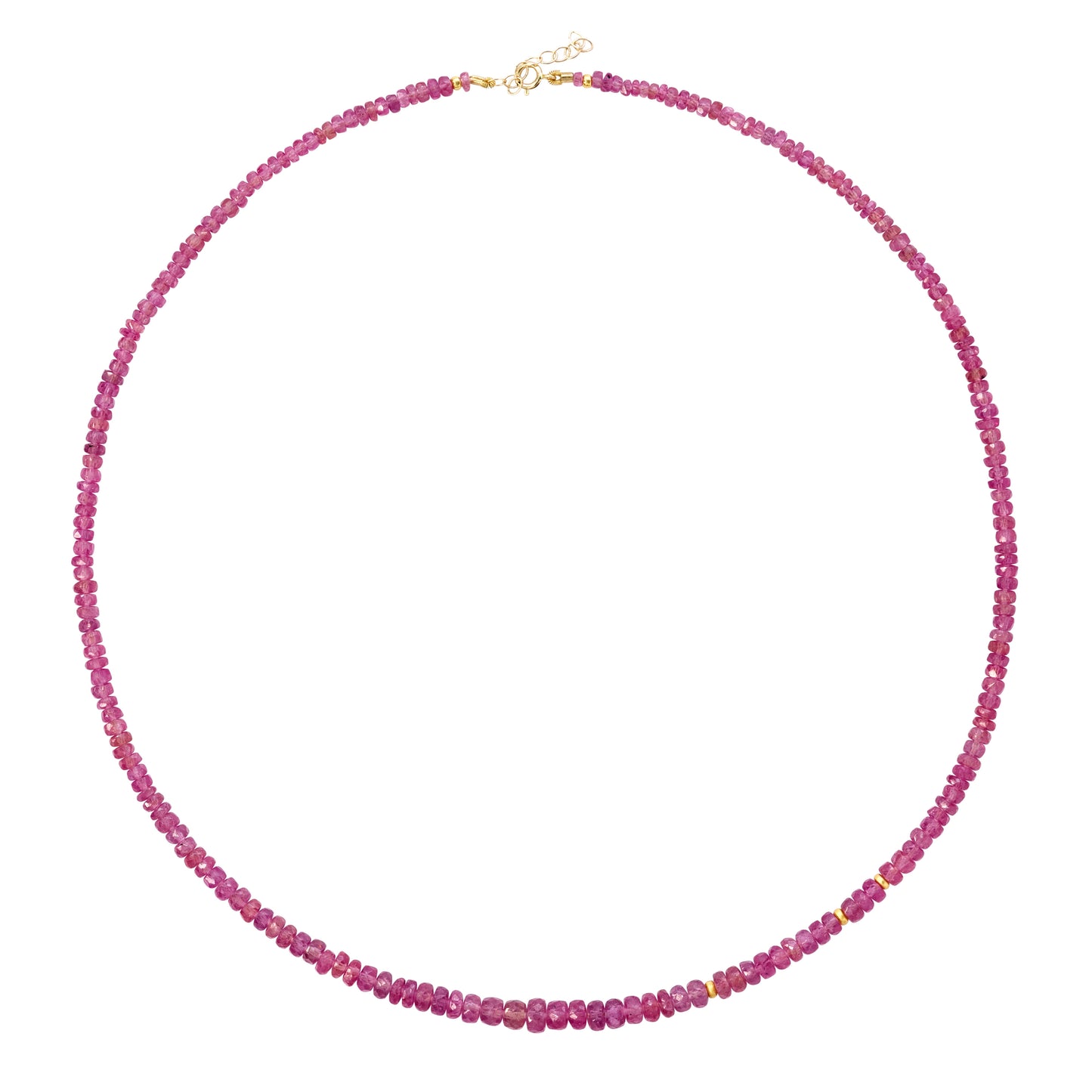 Pink Sapphire Necklace 14K Gold