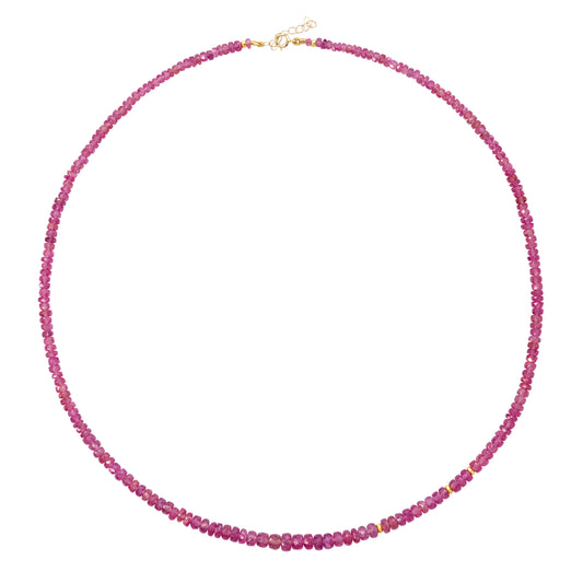 Pink Sapphire Necklace 14K Gold