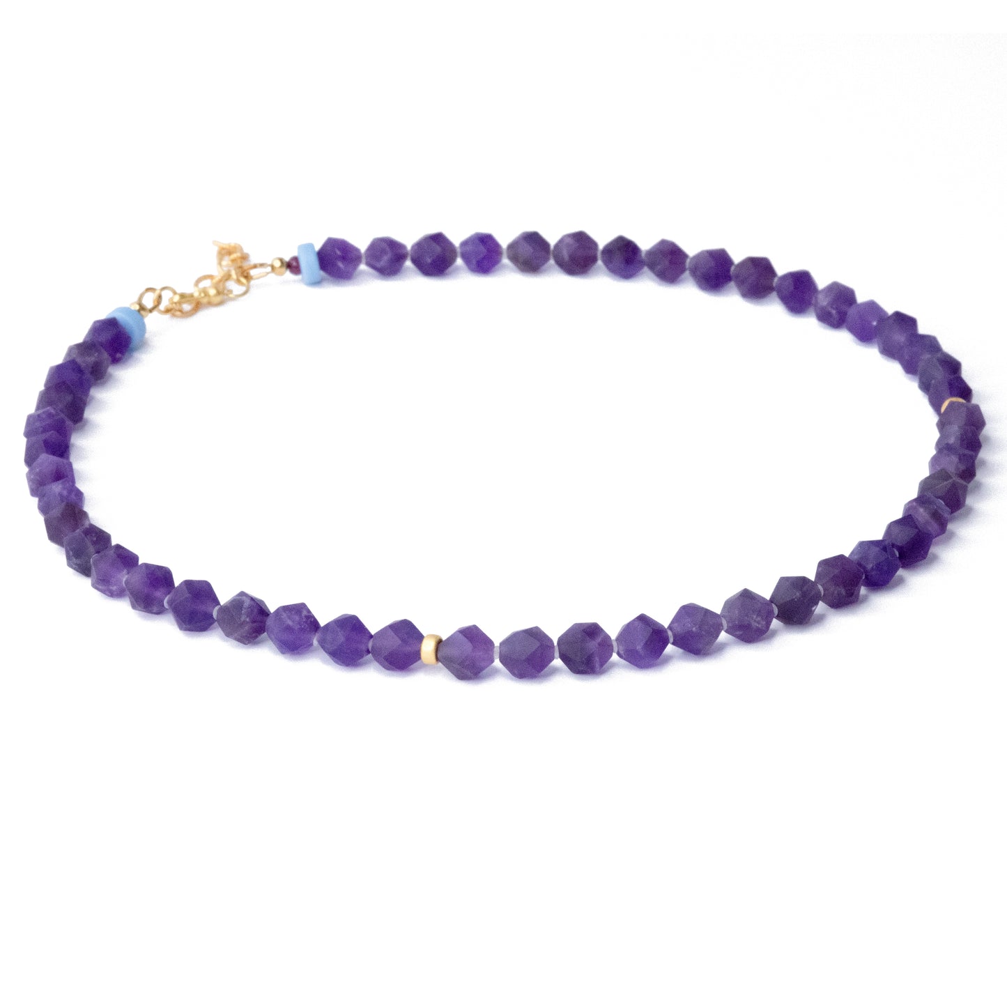 Purple Amethyst Beaded Necklace