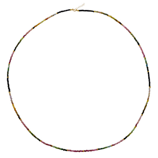 Rainbow Ombre Tourmaline 14k Gold Necklace