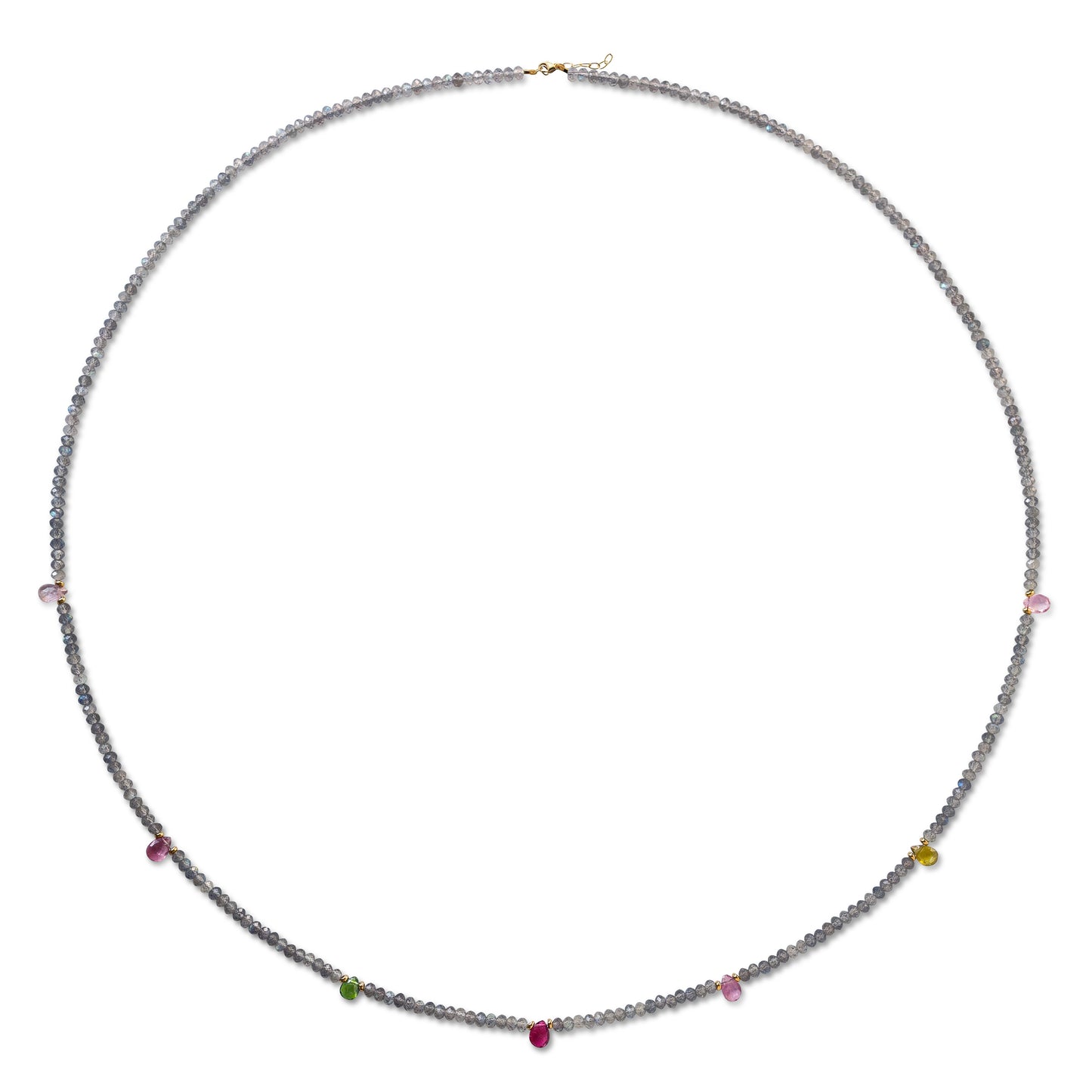 Rainbow Tourmaline Drop Necklace