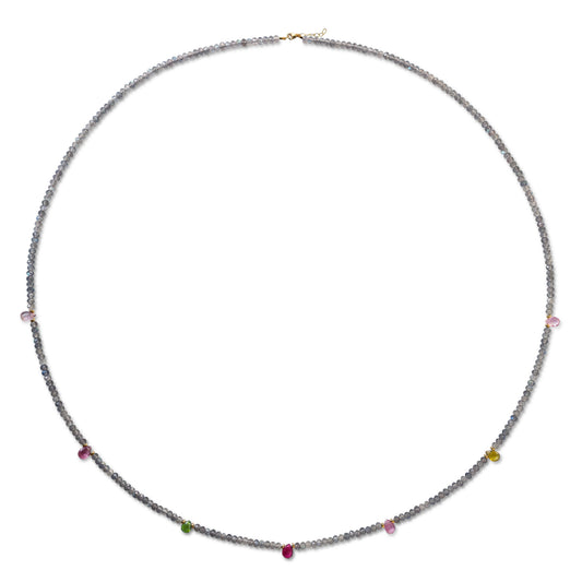 Rainbow Tourmaline Drop Necklace
