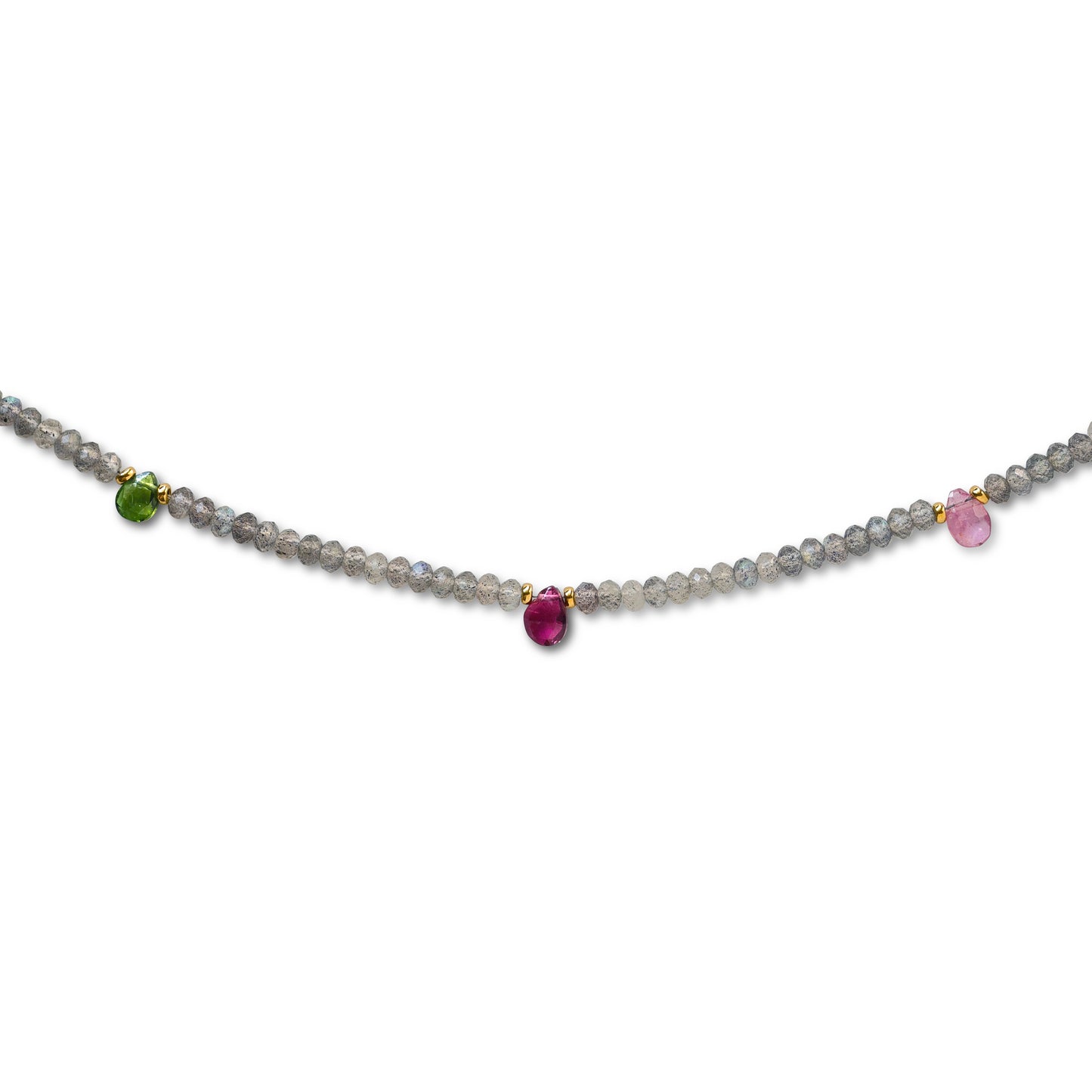 Rainbow Tourmaline Drop Necklace