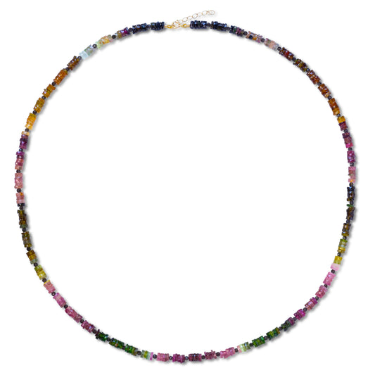 Rainbow Tourmaline Heishi Necklace
