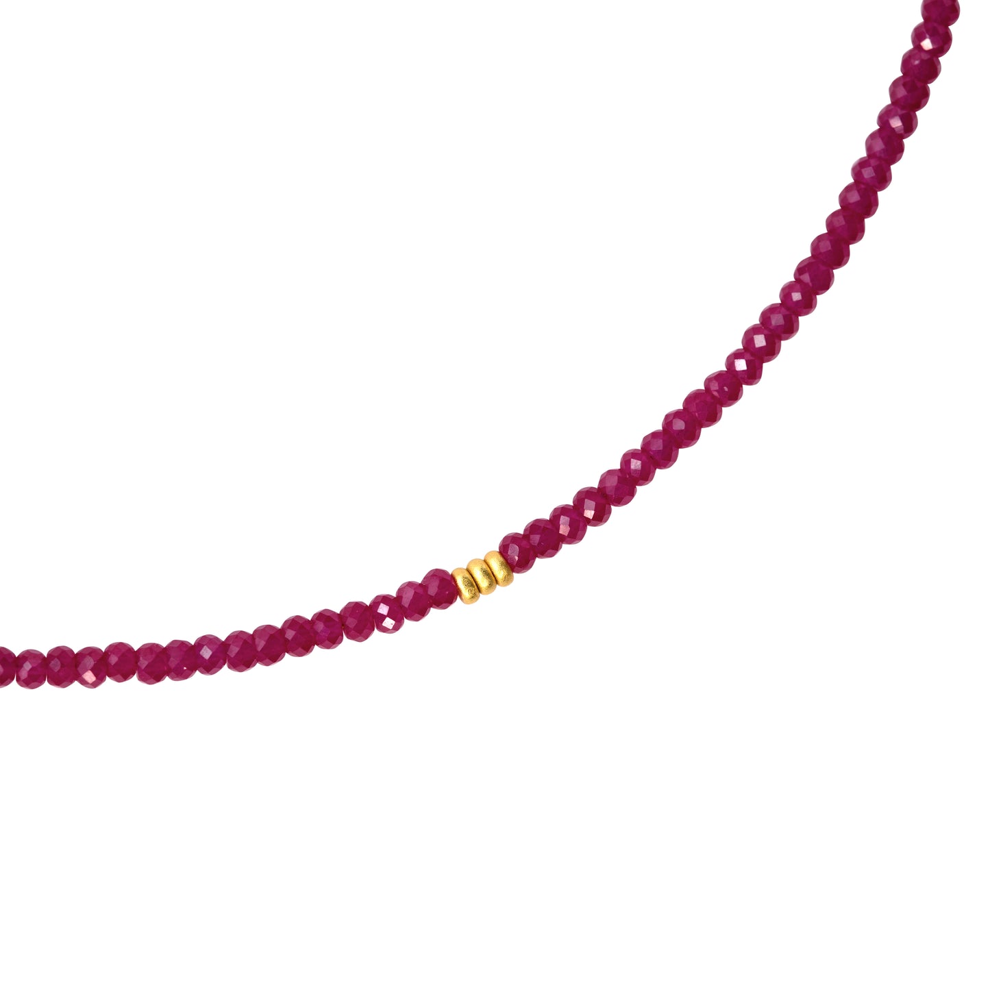 Birthstone July Ruby Necklace 14K Gold