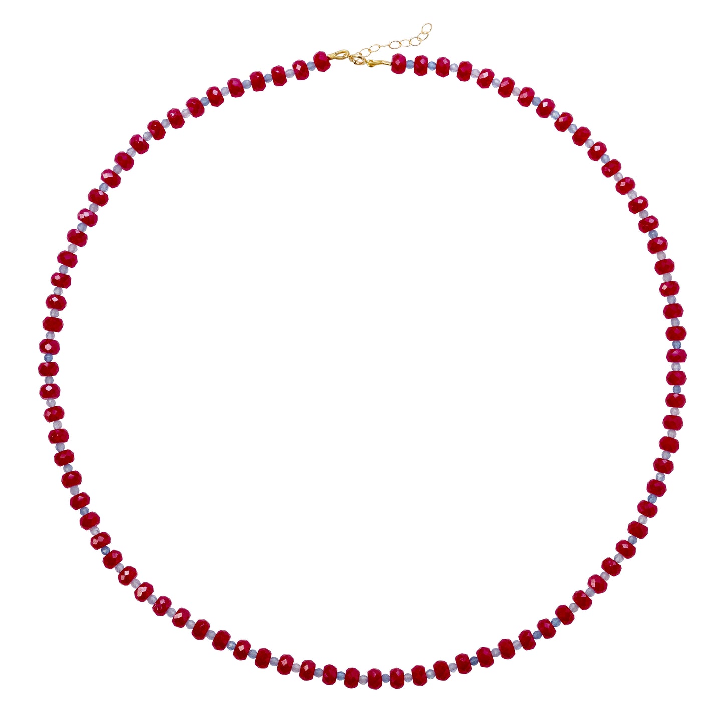 Jumbo Ruby Aquamarine Necklace 18K Gold