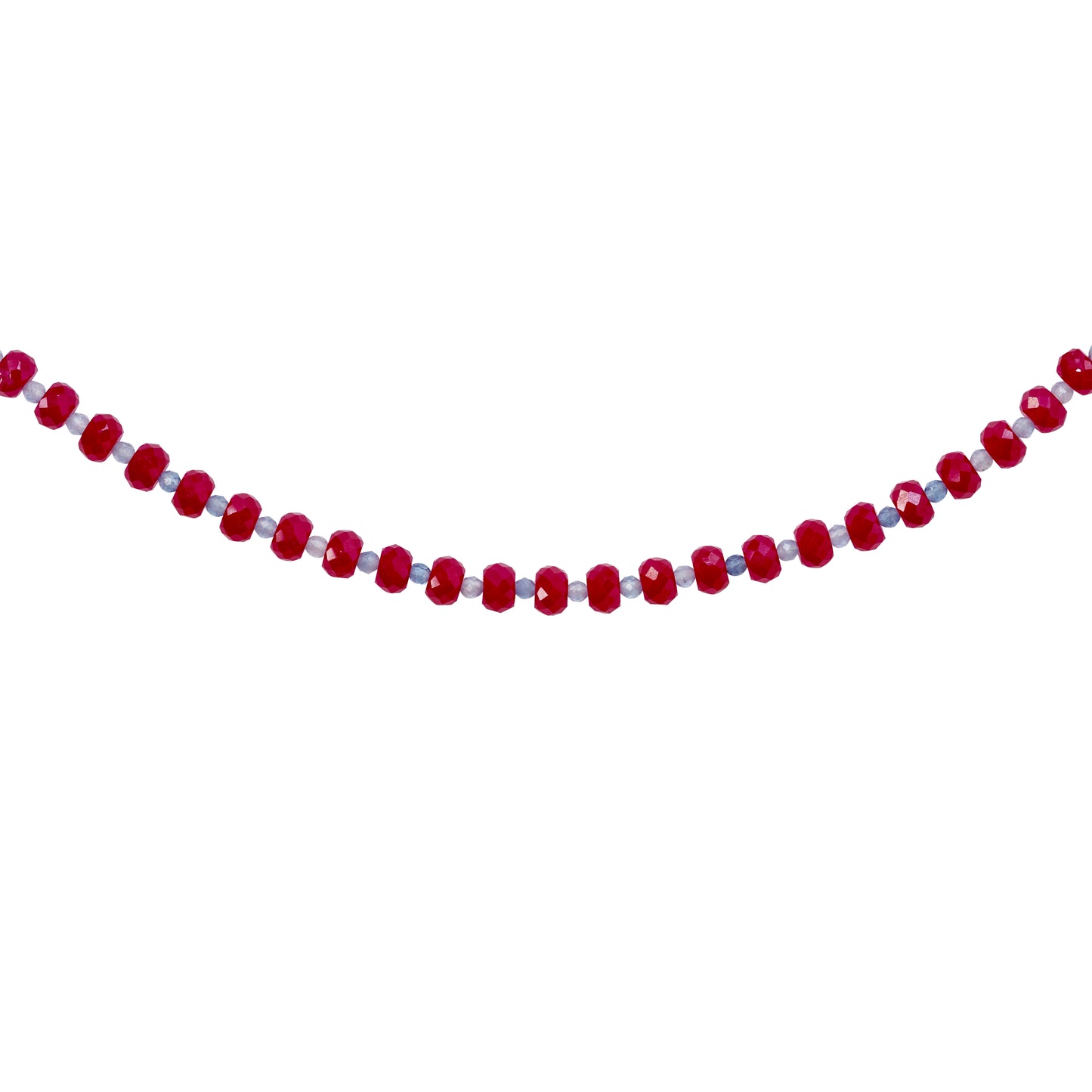 Jumbo Ruby Aquamarine Necklace 18K Gold