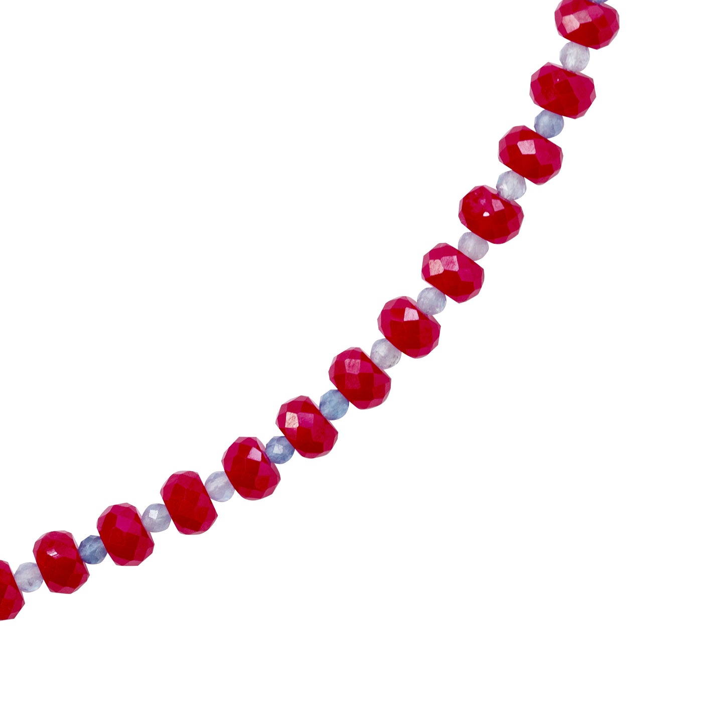 Jumbo Ruby Aquamarine Necklace 18K Gold