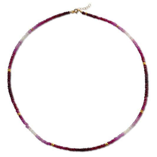 Ruby Ombre Gold Station Necklace
