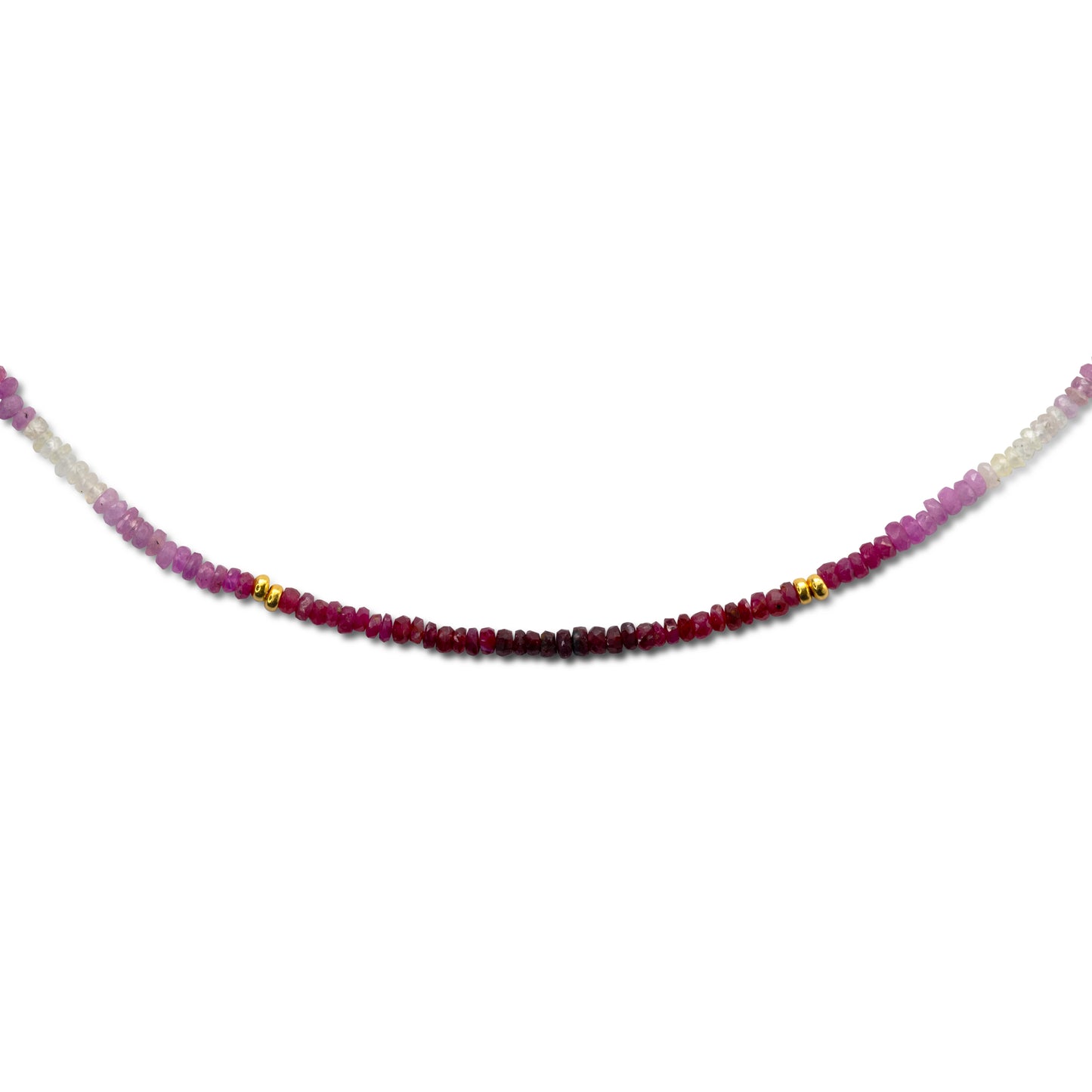 Ruby Ombre Gold Station Necklace