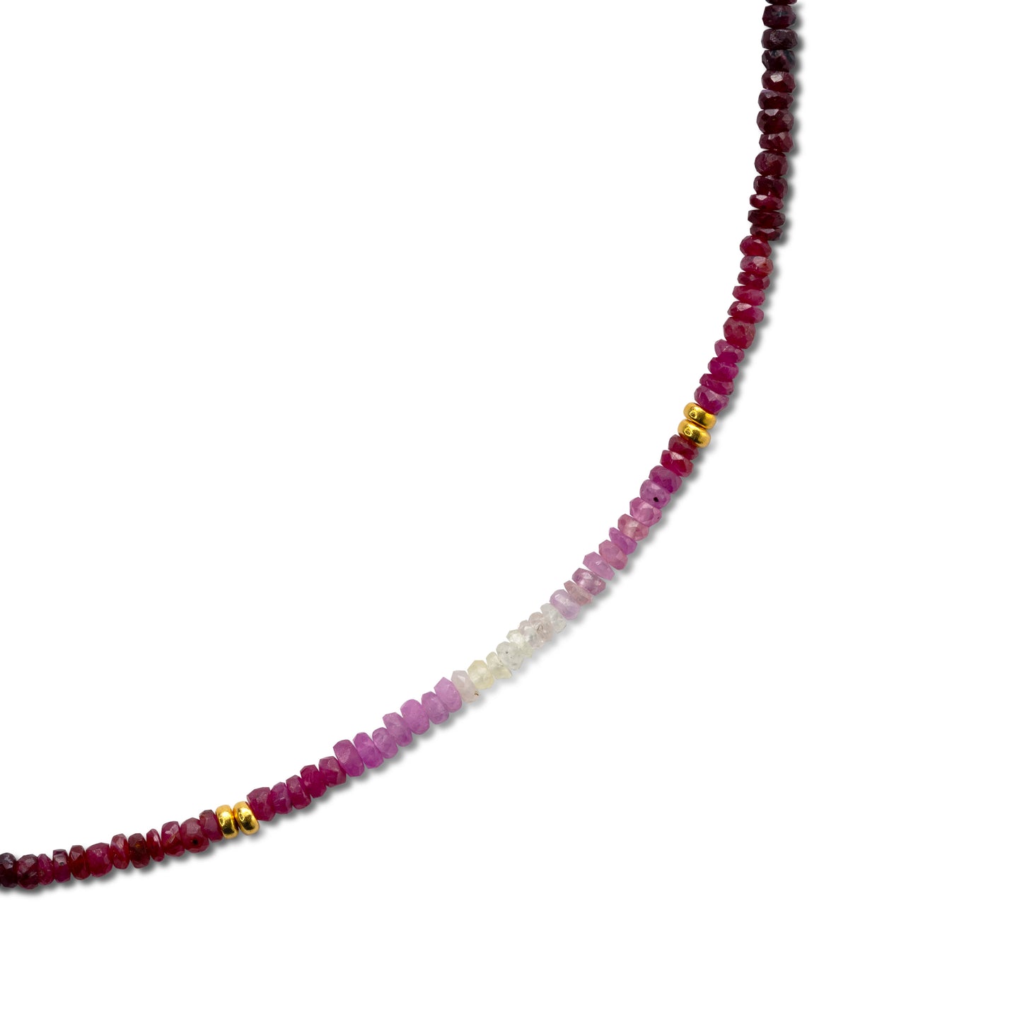 Ruby Ombre Gold Station Necklace