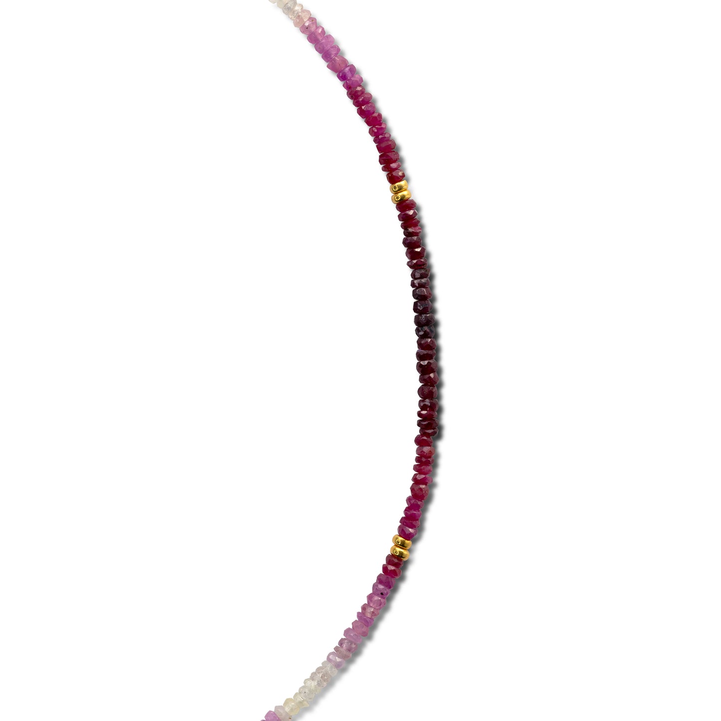 Ruby Ombre Gold Station Necklace
